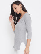 Neva Modal Deep Scoop Neck 3/4th Sleeve Thermal Upper for Women