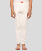 Neva Velveti Scoop Neck Full Sleeves Upper and Lower Thermal Upper for Kids Unisex (For Boys and Girls)-Off White