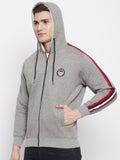 Livfree Mens Full Zipper Hoody With Chest Patch Sweatshirt