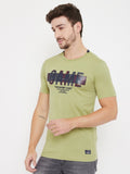 Neva Round Neck Half Sleeves Graphic Printed T-Shirt For Men- Beach Mix