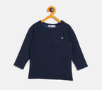 Neva Kids Round Neck Full Sleeves Upper- Denim Milange (Glaccia)