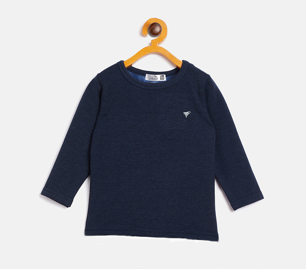 Neva Kids Round Neck Full Sleeves Upper- Denim Milange (Glaccia)