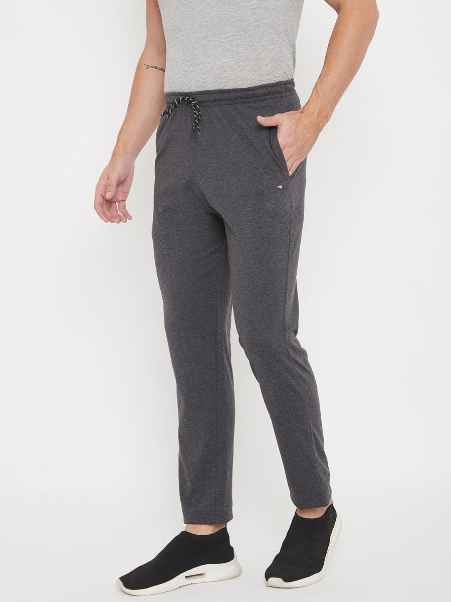 Plain Track Pants For Men- Anthra