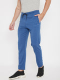 Livfree Men's Track Pant in Solid Pattern Back and Side pockets -Denim Milange