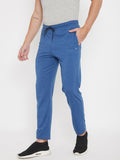 Plain Track Pants For Men- Denim Milange