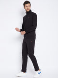 Livfree Men's Solid Tracksuit - Black (Zipper)