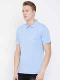 Neva Polo Neck Men's T-Shirt in Solid Pattern Half Sleeve