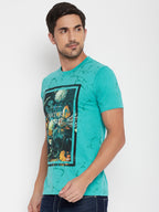 LIVFREE Round Neck Men's T-Shirt in Printed Pattern Half Sleeve