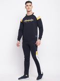 Livfree Mens Round Neck chest Alphabetical printed Winter Tracksuit- Navy