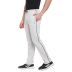 Neva Men Two Tone Cotton Rich Trackpant with Contrast side Piping- Light Grey