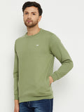 LIVFREE MEN'S SOLID ROUND NECK  SWEATSHIRT WITH LOGO