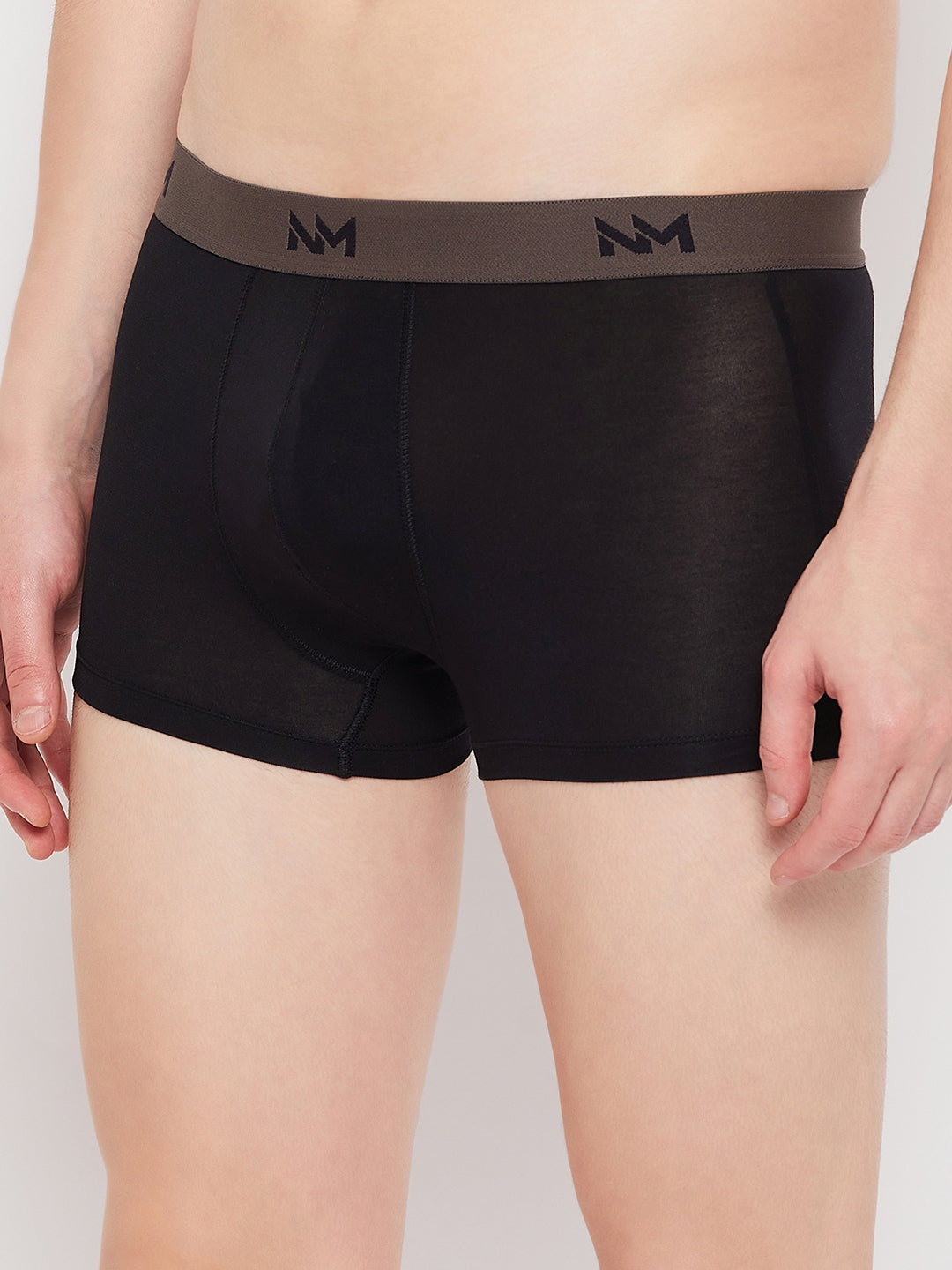 Neva Modal Solid Ultra Short Trunk/Underwear for Men-  Black, Olive, Steel Grey Collection (Pack of 3)