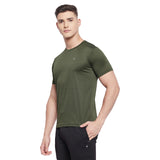 Neva Men Round Neck Half Sleeve Sports wear T-shirt- Olive