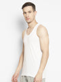 Men's Neva Koolin White Round Neck Sleeveless Sandow Vest - Cotton, Extra Soft, Creating Koolin Effect for Comfort - Ideal for Summer, Gym, and Everyday Wear- Pack of 6 Pcs