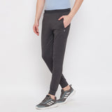 Neva Men's Track Pant in Solid Pattern Side pockets one side zipper - Anthra