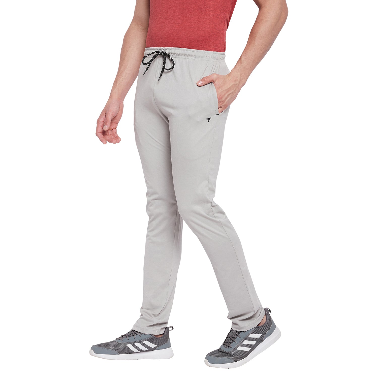 Neva Men Kc Sinker Fabric Trackpant with One Side Zip Pocket- Light Grey