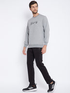 Livfree Men's Solid TrackSuit - 5% Milange Grey/Black