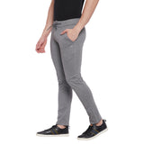 Neva Men Solid Color Pant Style Trackpant with One Side Zipped Pocket- Anthra Mix