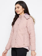Livfree Women full Zipper Hoody Jacket- Blush