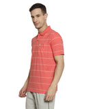 T-Shirt Pin Stripe For Men- Coral Milange