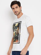 LIVFREE Round Neck Men's T-Shirt in Printed Pattern Half Sleeve