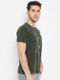 LIVFREE Round Neck Men's T-Shirt in Printed Pattern Half Sleeve