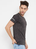 LIVFREE Men's Round Neck Half Sleeve Printed T-Shirt-Grey