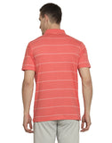 T-Shirt Pin Stripe For Men- Coral Milange