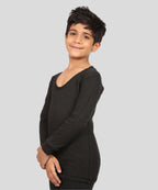 Neva Velveti Scoop Neck Full Sleeves Upper and Lower Thermal Upper for Kids Unisex (For Boys and Girls)-Anthra