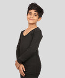 Neva Velveti Scoop Neck Full Sleeves Upper and Lower Warmer/Thermal Upper for Kids Unisex (For Boys and Girls)-Anthra