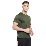 Neva Men Round Neck Half Sleeve Sports wear T-shirt- Olive