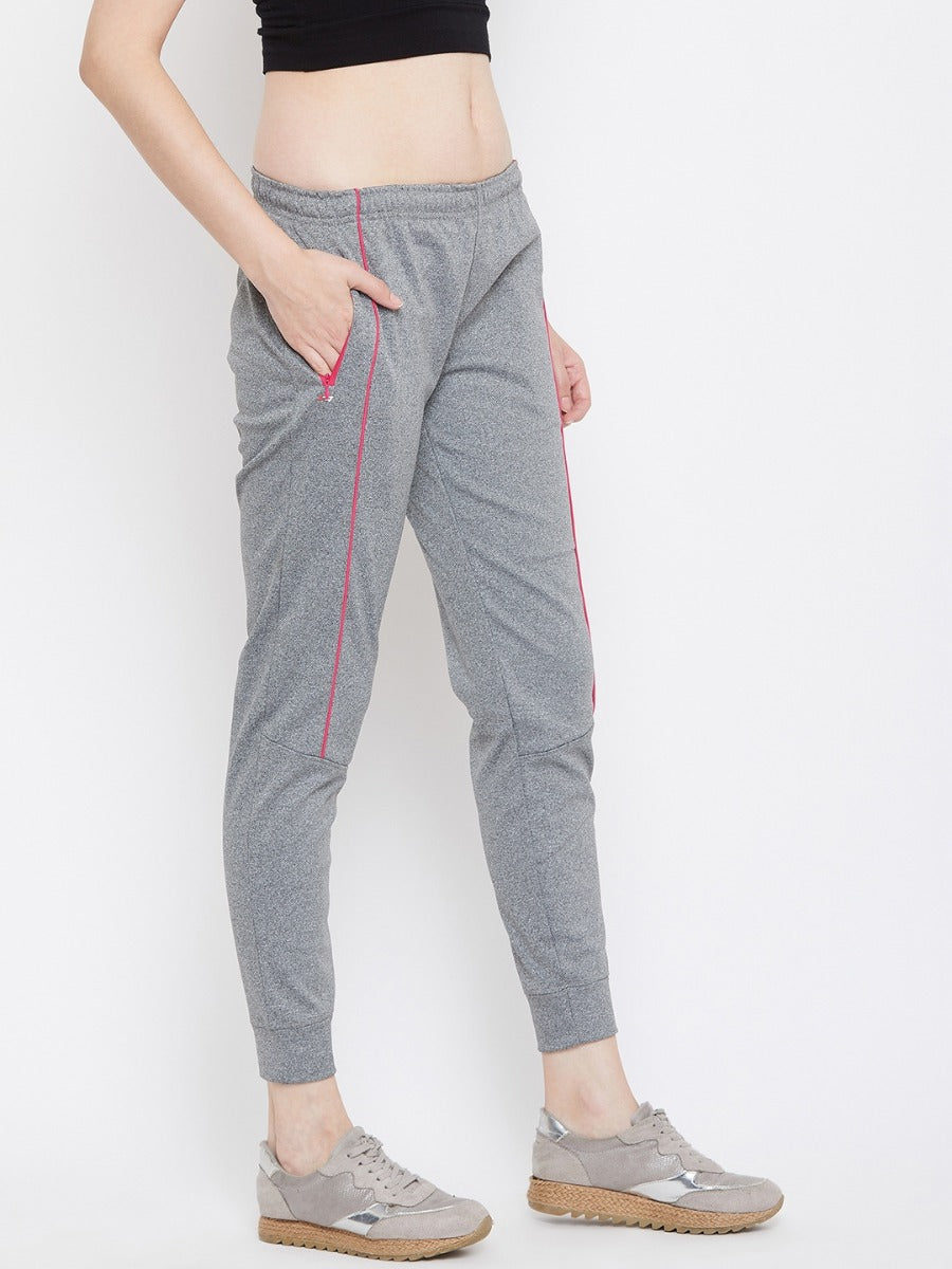 Livfree Women's Solid Lower With Zipper Pockets-Light Grey