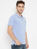 LIVFREE Men's Regular Fit Solid T-Shirt For Men- Powder Blue