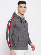 Livfree Mens Full Zipper Hoody With Chest Patch Sweatshirt