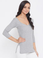 Neva Modal Deep Scoop Neck 3/4th Sleeve Thermal Upper for Women