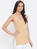 Neva Sleeveless Slip Thermal Top For Women - Skin (Velveti)