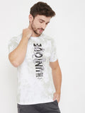 LIVFREE Round Neck Half Sleeves Graphic Printed T-Shirt For Men- White