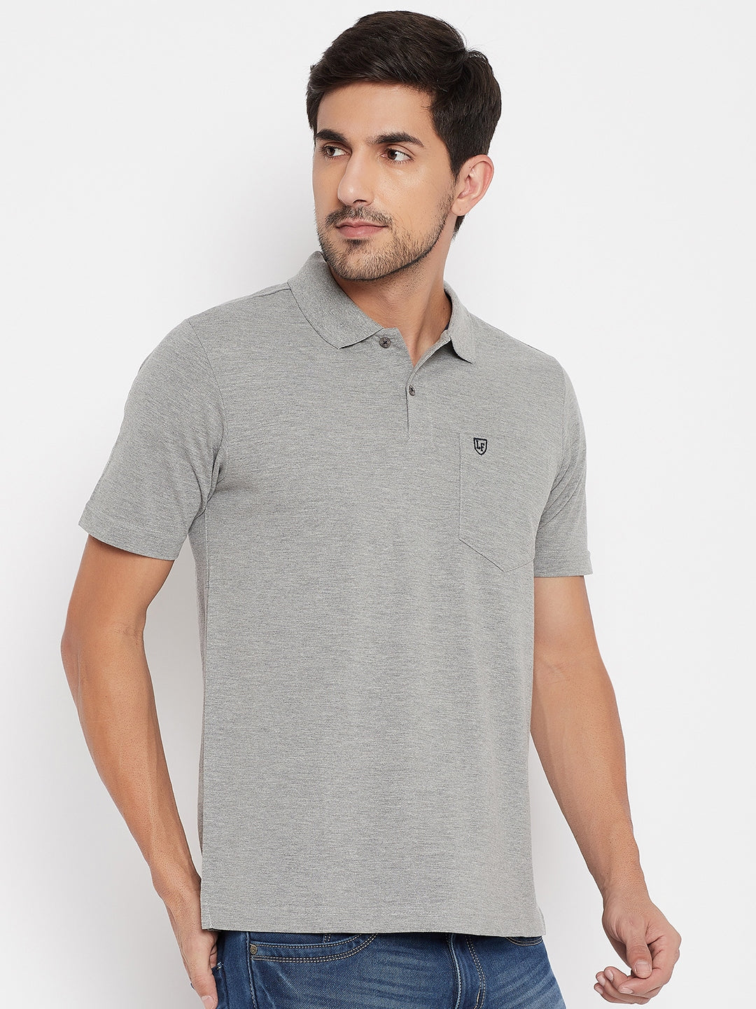 Neva Men's Regular Fit Solid T-Shirt- 5% Milange Grey
