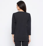 Neva Women Round Neck 3/4th Sleeves Upper- Anthra (Glaccia)