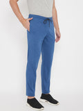Livfree Men's Track Pant in Solid Pattern Back and Side pockets -Denim Milange