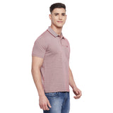 Neva Men Cotton Jacquard Solid Color Polo Half Sleeve T-Shirt- Maroon