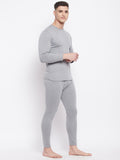 Neva Men Round Neck Full Sleeve Thermal Upper & Bottom Set- Milange Grey (Glaccia)