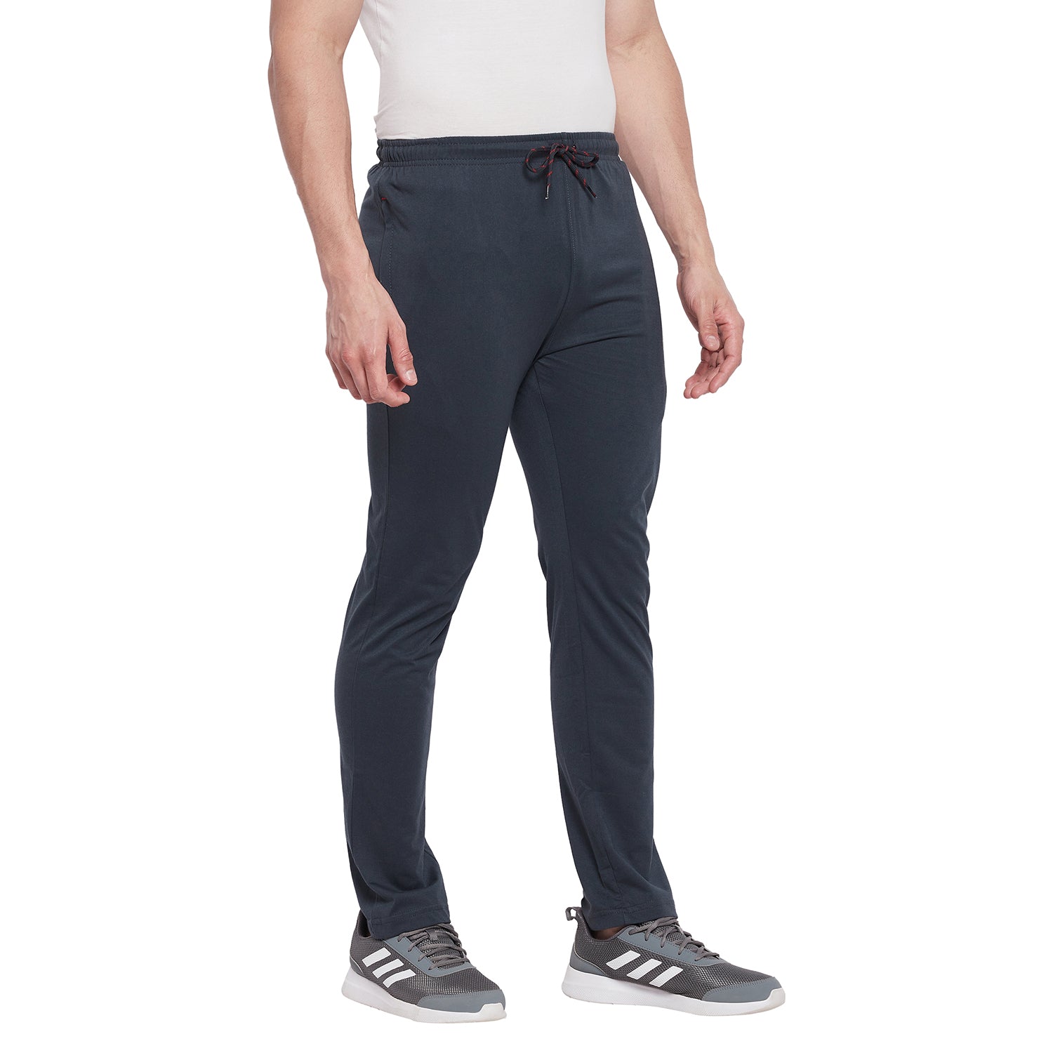 Neva Men Kc Sinker Fabric Trackpant with One Side Zip Pocket- Dark Grey