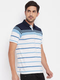 Neva Men's Regular Fit Striped T-Shirt -Sky