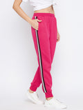 Livfree Solid Winter Jogger with fancy side Tape- Hot Pink