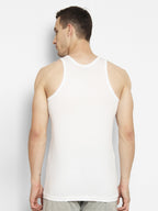 Men's Neva Koolin White Round Neck Sleeveless Sandow Vest - Cotton, Extra Soft, Creating Koolin Effect for Comfort - Ideal for Summer, Gym, and Everyday Wear- Pack of 4 Pcs