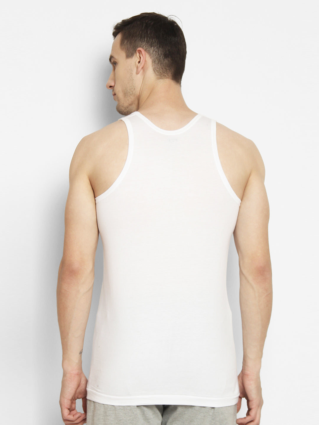 Men's Neva Koolin White Round Neck Sleeveless Sandow Vest - Cotton, Extra Soft, Creating Koolin Effect for Comfort - Ideal for Summer, Gym, and Everyday Wear- Pack of 4 Pcs