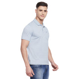 Neva Men Cotton Jacquard Solid Color Polo Half Sleeve T-Shirt- Sky