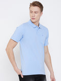 Neva Polo Neck Men's T-Shirt in Solid Pattern Half Sleeve