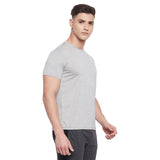 Neva Men Round Neck Half Sleeve Sports wear T-shirt- Lt. Grey